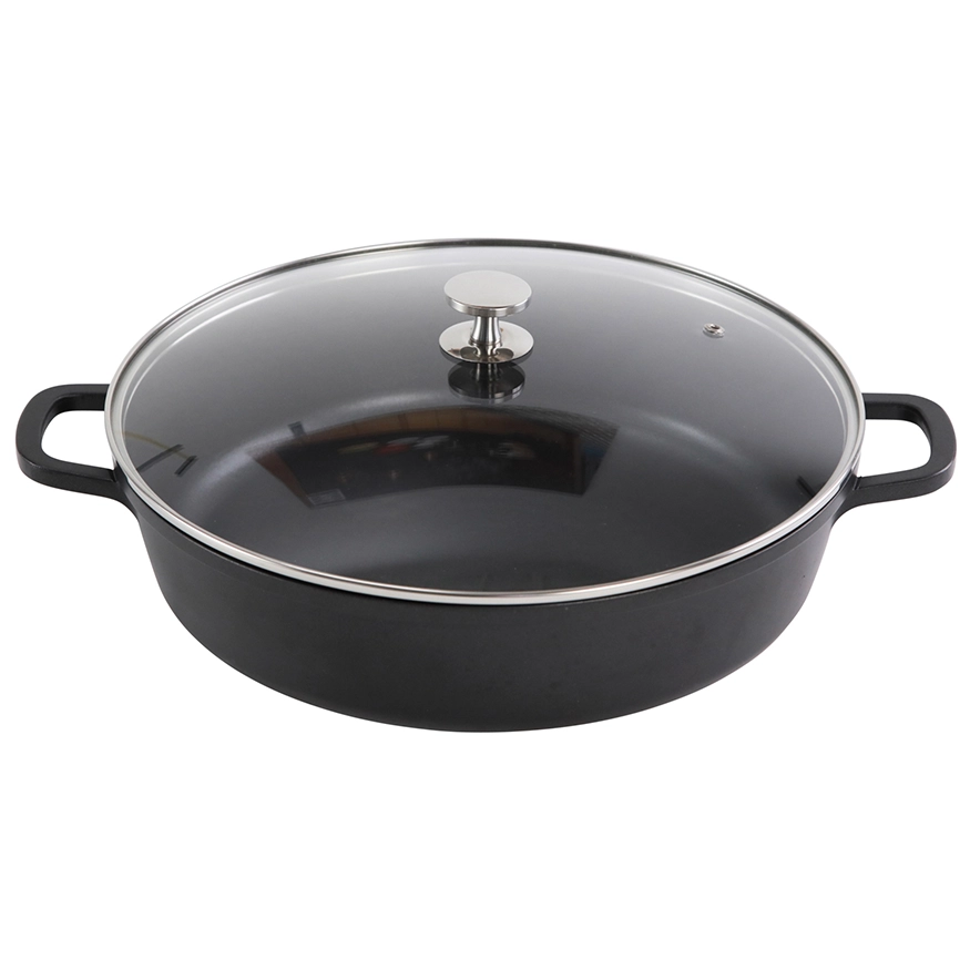 Contacto AluChef Pfanne rund Knopfgriff aus Edelstahl schwarz 6983327