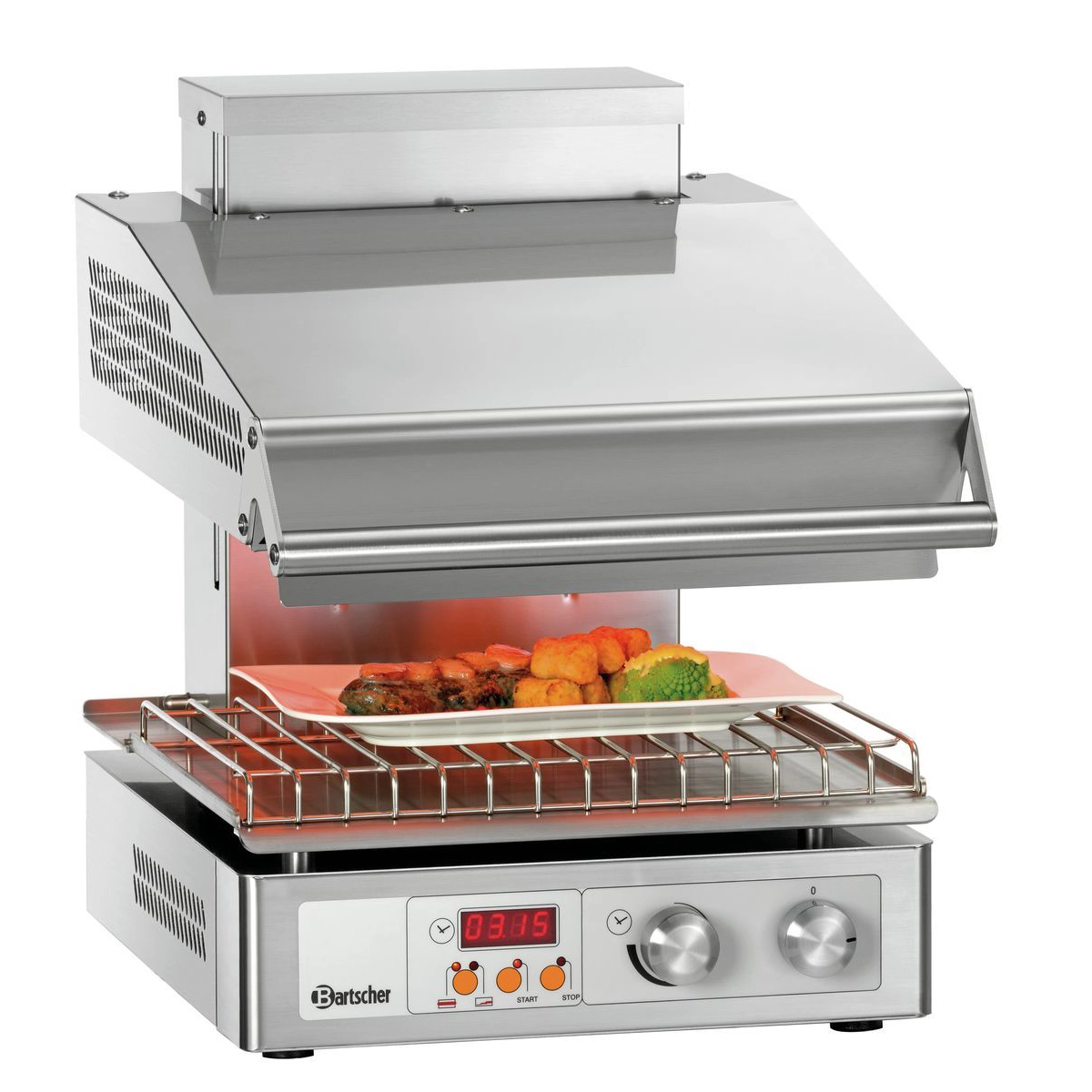 Bartscher 101552 Salamander mit einem Teller