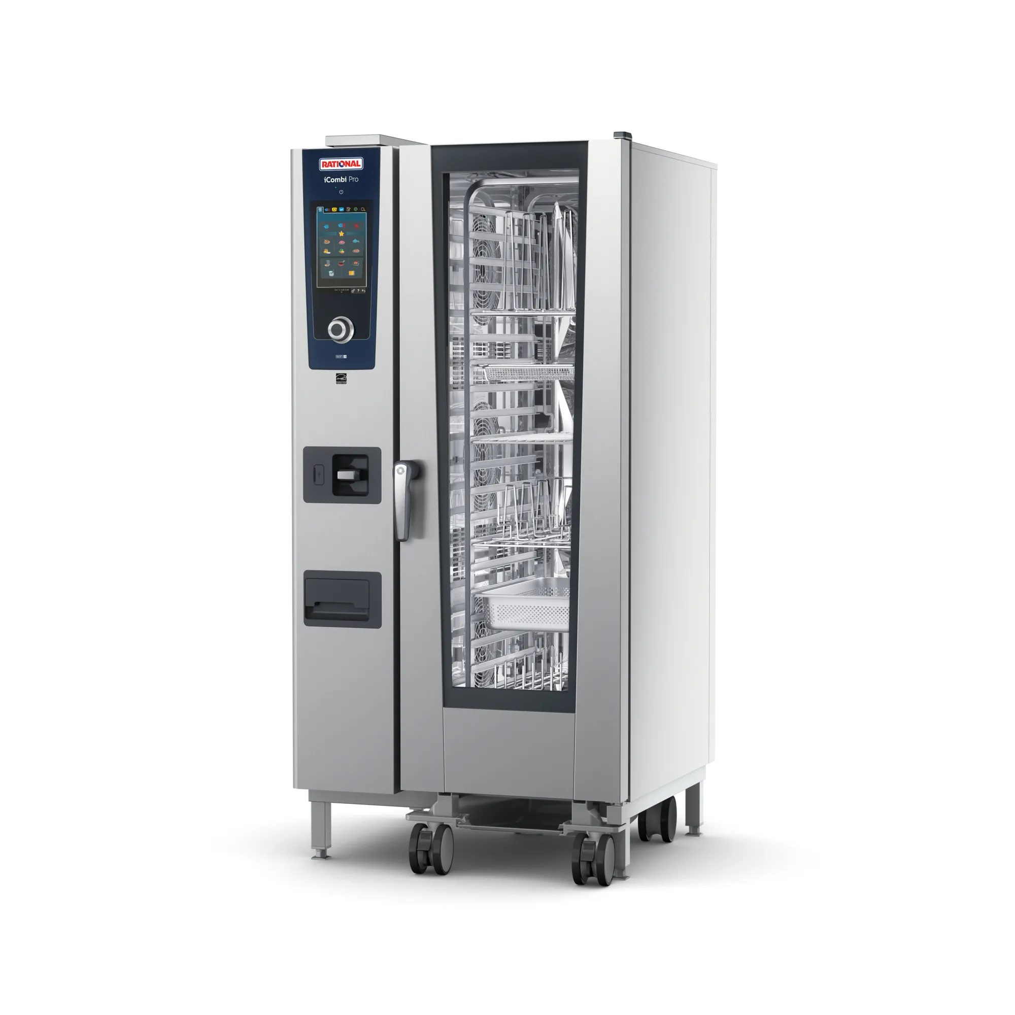 Rational Kombidaempfer iCombi 20-1-1 Seitenansicht, Kühlvitrine, Gewerbe-Kühlgerät, Glasfront, Rational, Edelstahl