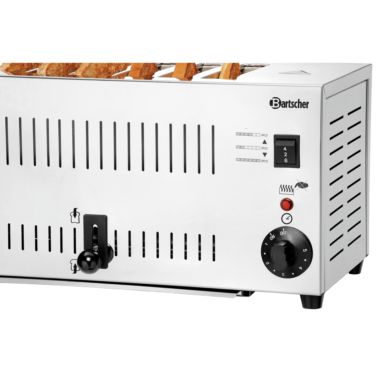 Bartscher 100197 Toaster mit 6 Schlitzen Bedieneinheit