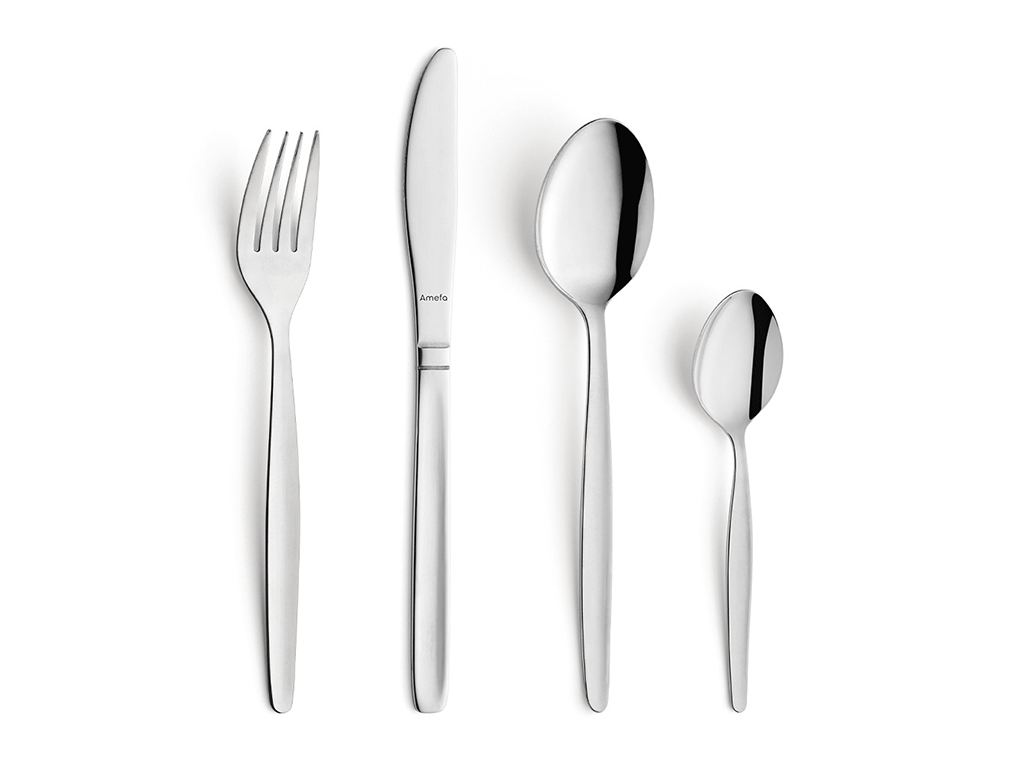 Amefa Serie Scandinave, Ansicht Messer Gabel Löffel Kaffeelöffel