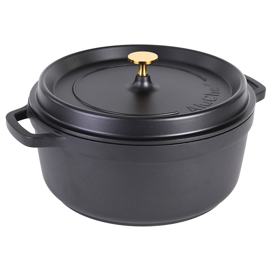 Contacto AluChef Kasserolle Aluminiumgussdruck Knopfgriff aus Edelstahl rund schwarz 6980288