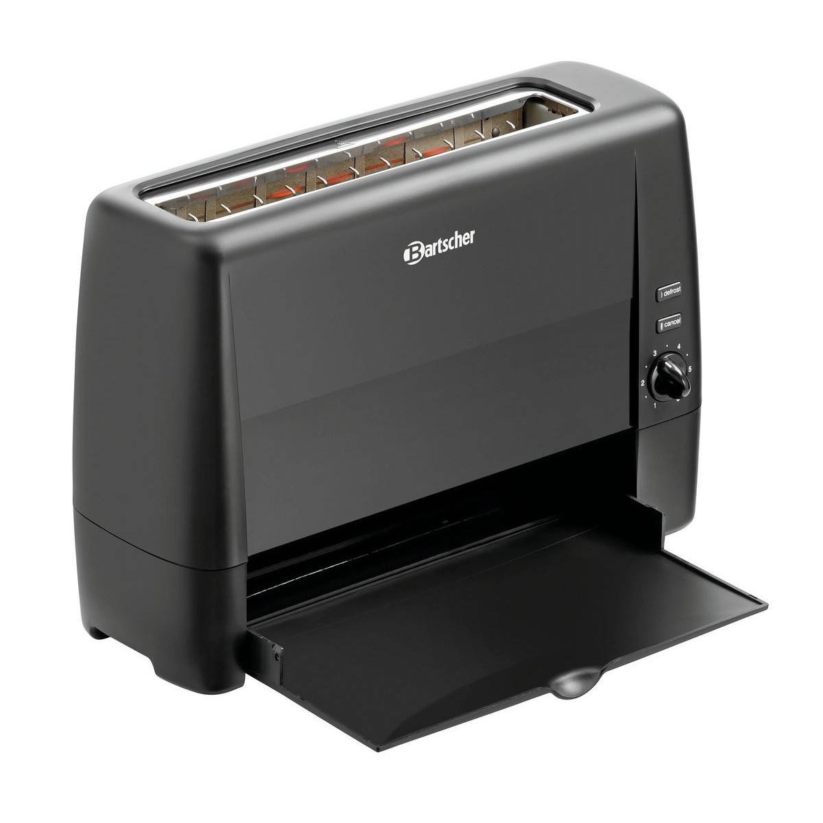Bartscher 100282 Toaster schwarz mit geöffneter Toastrutsche 