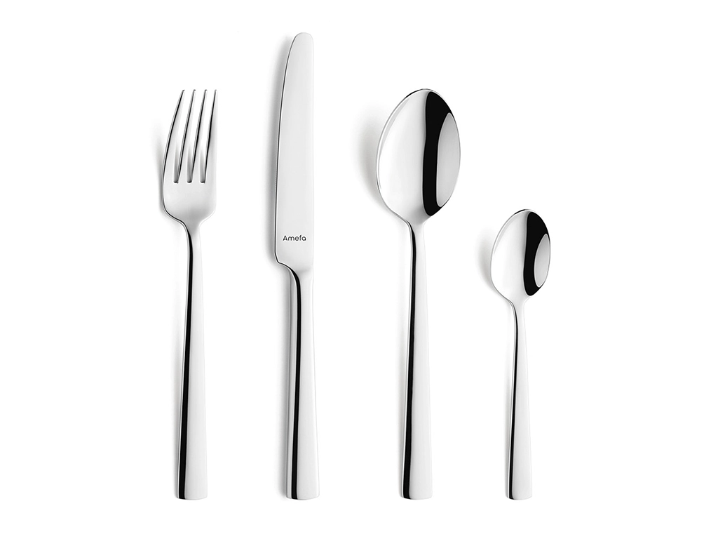 Amefa Serie Moderno, Ansicht Messer Gabel Löffel Kaffeelöffel