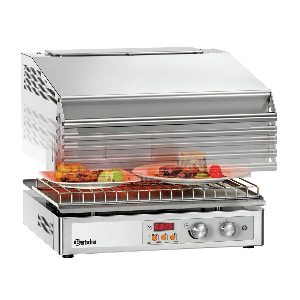 Bartscher 101546 Lift Salamander Ansicht wenn Höhe verstellt wird