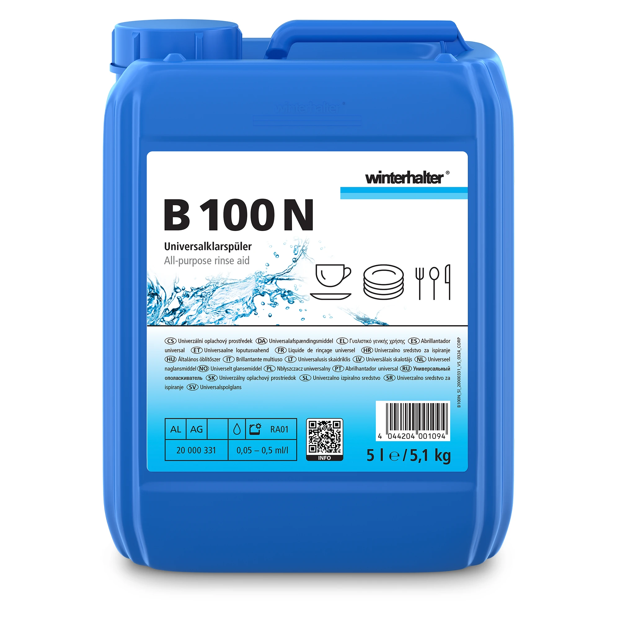 Winterhalter 20000331 B100N Universalklarspüler 5 Liter Kanister