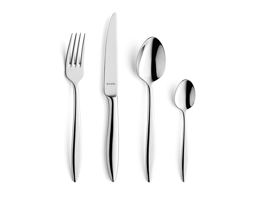 Amefa Serie Tendence, Ansicht Messer Gabel Löffel Kaffeelöffel
