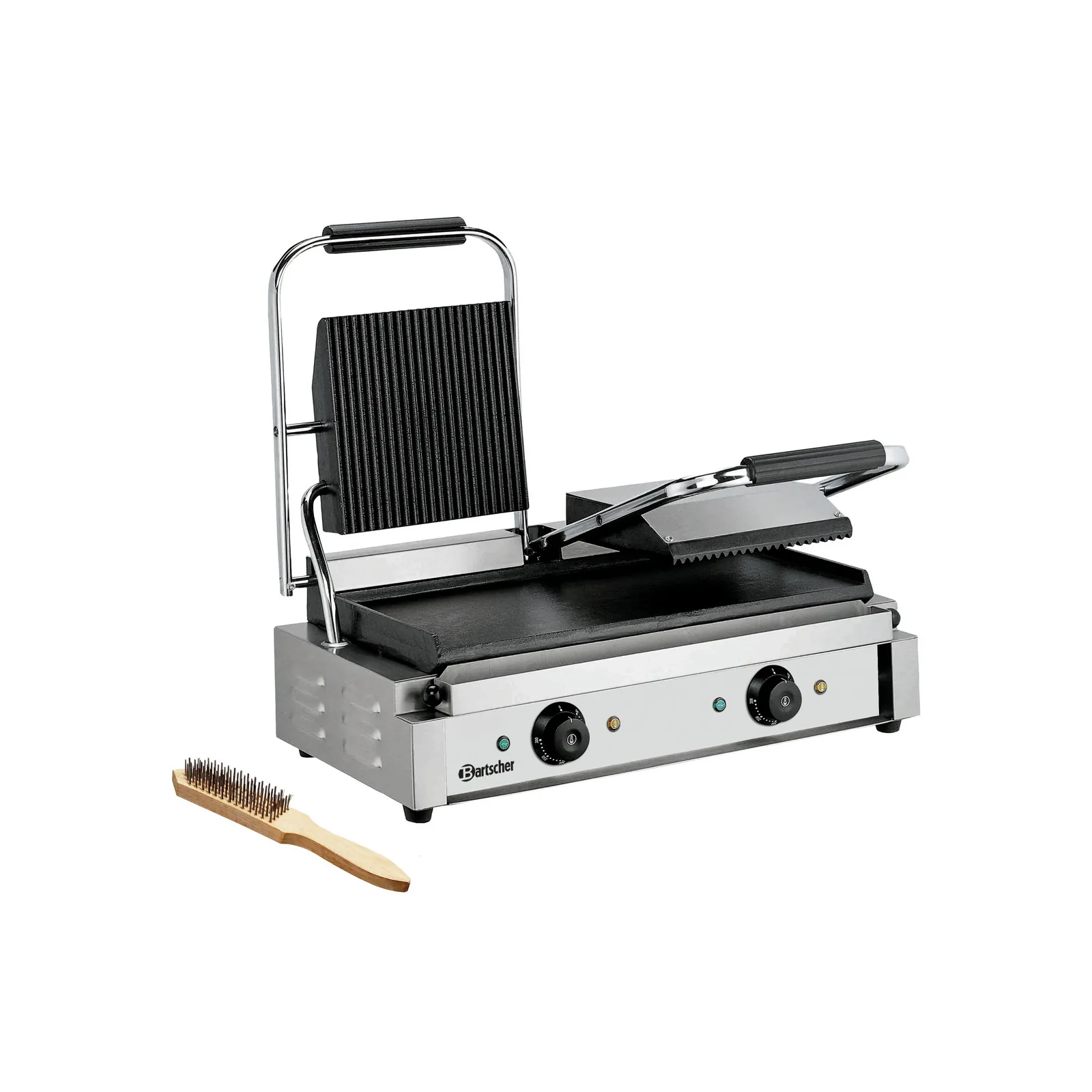 Bartscher A150673 Kontaktgrill Ansicht Komplett mit Bürste