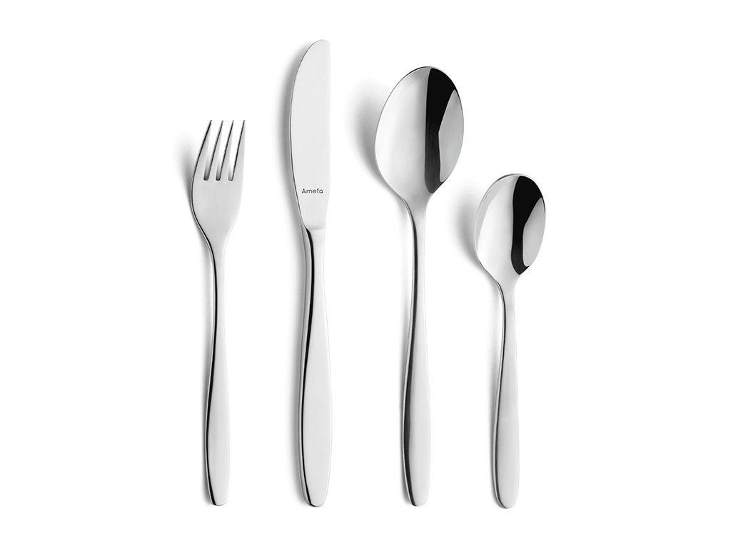 Amefa Serie Luxxor, Ansicht Messer Gabel Löffel Kaffeelöffel