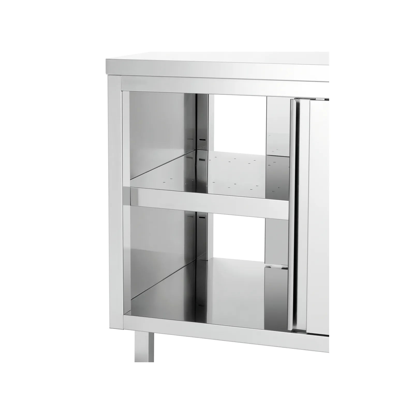 Bartscher 346167 Wärmeschrank 700-4T 1600 Nahansicht Innenraum, Schrank, Glasregal, Metall, Stahlschrank, Auffangregal