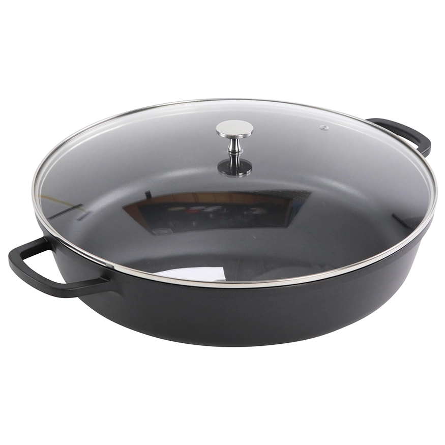 Contacto AluChef Pfanne rund Knopfgriff aus Edelstahl schwarz 6983407