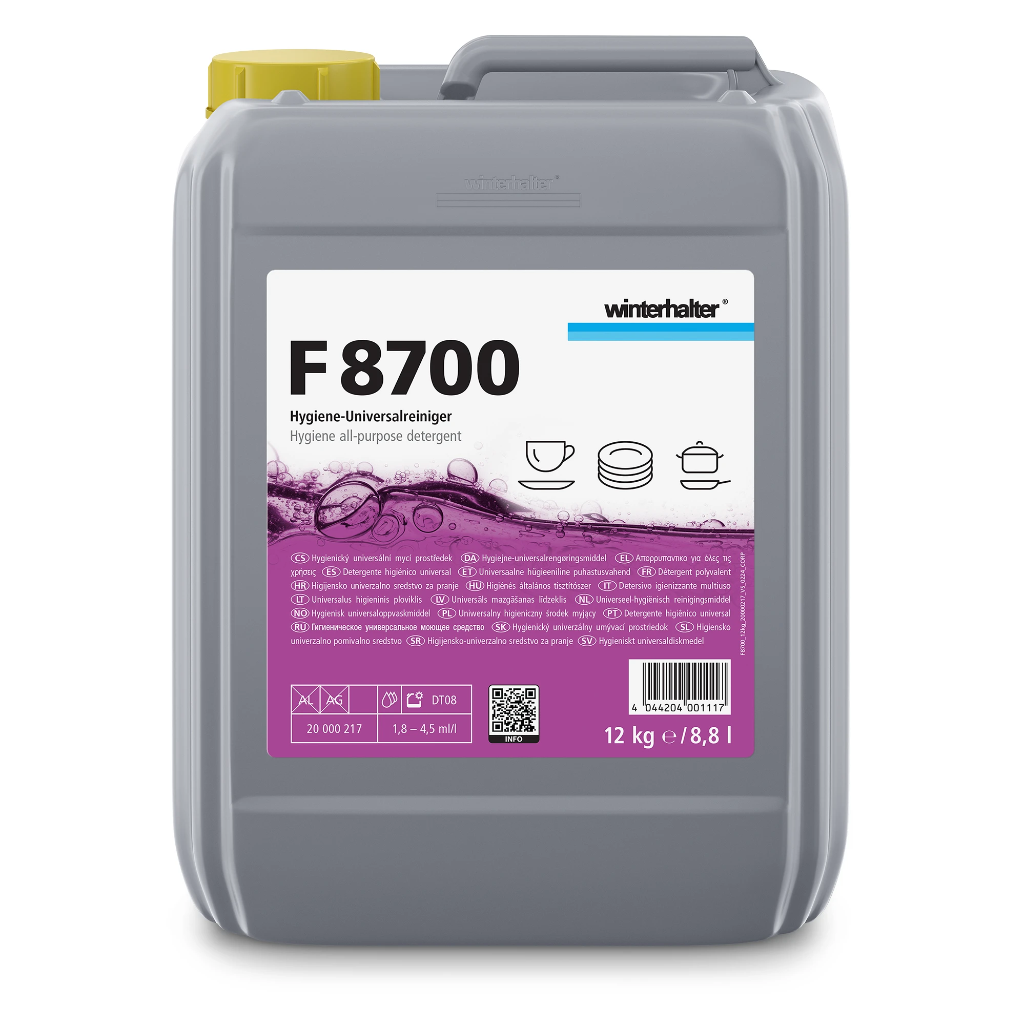 Winterhalter 20000217 F8700 12 Kg Kanister Spezial-Hygiene-Reiniger